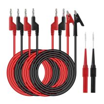 Apex Câbles De Test De Multimètre Avec Sondes De Multimètre Pince Crocodile Fiche Banane 4mm, Noir Rouge 6 Pièces
