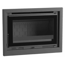 Fm Calefaccion - Fm Insertable De Leña Con Turbinas It-180 Fk Interior Fundición Y Cristal Serigrafiado