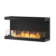 Sololed - Cheminée Au Bioéthanol Encastrable Design C1000 V.3 Avec Vitre Ouverte Sur 3 Côtés Et Brûleur De 2 Litres