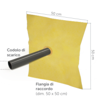 Revestech - Bocchettone Laterale- Verticale Dm 90 Scarico Acque Meteor. Con Flangia Imp.