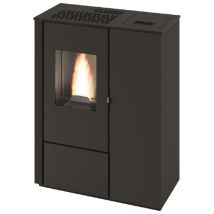 Punto Fuoco, Stufa A Pellet Aurora Slim, 8 Kw, Nero, Con Telecomando, 5 Stelle