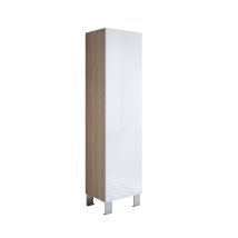 Mobile Soggiorno Con Piedini 12cm Vetrina Salotto Moderno Vetrinetta Pensile 40x177x28 Modello Luke V4 Sonoma Opaco E Bianco Lucido