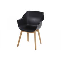 Sophie Teak Esszimmerstuhl schwarz – 135 kg max. Belastbarkeit – Sitzhöhe 73 cm – Gartenstuhl – HARTMAN