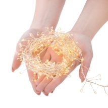 Luci decorative 100 LED bianco caldo – Lunghezza 3 m – Alimentate da 3 batterie AA – Impermeabili – Certificato CE