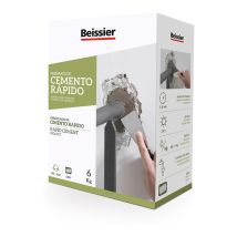 Beissier - Cemento Rápido 6kg Gris Interior Exterior Reparación Juntas Agua Desagües Impermeable Alta Resistencia