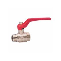 Robinet équerre d'arrêt – Vanne à sphère MF 1"1/4 – Corps en laiton nickelé, Levier en alliage – Genre raccord 2, Finition métal, Filetage entrée, 