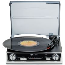 Ttr-8634 Tocadiscos De Vinilo 33/45/78 Rpm, Radio Fm, Altavoces, Salida Rca, Conexión Para Auriculares Negro - Negro - Roadstar