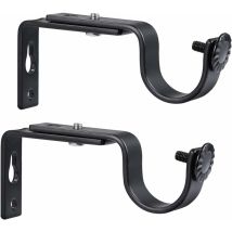 Supporto Per Asta Per Tenda Regolabile, Supporto Per Asta Per Tenda, 20-28 Mm (nero), 2 Pezzi