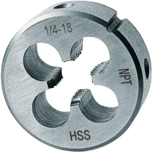 Schneideisen 1/4 - 18 RU NPT - HSS - Amerikanisches kegeliges Rohrgewinde - 14 mm Höhe - 38 mm Durchmesser - Maschinenbau, Sanitärtechnik