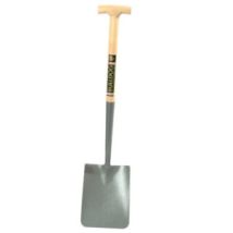 Bulldog – Square Mouth Shovel – 8 in Width, 28 in Hardwood Shaft – Ideal for Concrete Mixing, Tarmac Work, and Backfilling