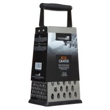 Masterclass Rallador De Caja De Acero Inoxidable Antideslizante Con Mango, 24,5 Cm (9,5"), Plata