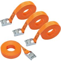Ersandy - 4er-set Zurrgurte, Länge 6 M, Breite 25 Mm, Zurrkraft 150 Kg, Entspricht Din En 12195-2 - Orange