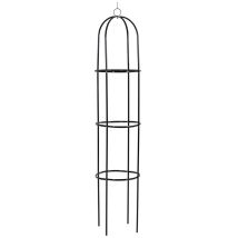 Rankhilfe Rank-obelisk Garten Schlank Grün Metall 4 Erdspieße H 191 Cm