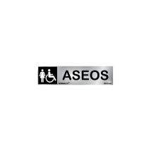 Cartello Per Servizi Igienici Per Donne/disabili, Acciaio Inossidabile, Adesivo. 5x20cm Rd707033
