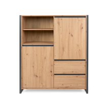Hohe Sideboard-schubladen Offenes Fach Quecia-antazit-profile Cm 120 X 40 X 140 H