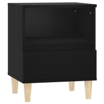 Comodino Con Cassetto E Vano A Giorno 40 X 35 X 50 Cm Multistrato Nero Dec034432