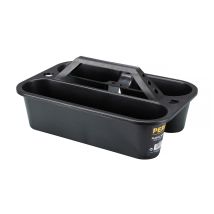 Perel Kunststoff-Werkzeugträger – 375 mm x 255 mm x 160 mm – 15 l – 3 Fächer – Schwarz – Robuste, schlagfeste Ausführung