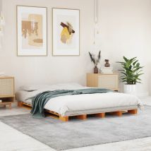 Pallet Bed Without Mattress Wax Brown 140x200 Cm Solid Wood Pine Vidaxl