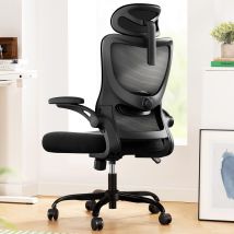 Chaise De Bureau Marsail Ergonomique Réglable En Hauteur, Inclinable Support Lombaire & Tête Roues Silencieuses Charge Max 136kg Idéale Bureau & Home-