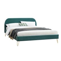 Concept-usine - Lit Velours Phoenix Pied Épingle Laiton
