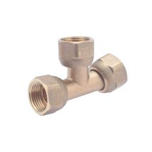 TE con tuerca libre hembra-hembra-hembra 3/8 – Fabricado en latón – Instalación rápida y sencilla – Resistente a altas presiones y temperaturas