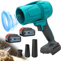 Akku-laubbläser, Tragbarer Handbläser Mit 2 X 5500-mah-akkus, Kompatibel Mit Makita-akkus, Für Terrassenreinigung, Trocknung, Camping, Laubblasen, 