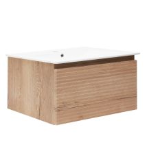 Naturel - Mobile E Lavabo Savona Striped 98x43x44,8, Rovere Halifax Opaco (savona100dh)