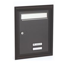 Silmec – Frontale da incasso per esterno in alluminio grigio – 315x400 mm – Serratura a cilindro con chiavi