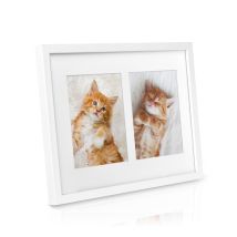 Marco de Fotos Múltiple Galeria – Blanco – 25cm – Madera MDF – Cristal Irrompible