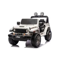 Macchina Elettrica Per Bambini Jeep Wrangler Rubicon 12v Con Telecomando Bianco