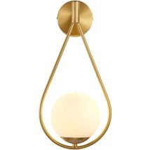 Led-wandleuchte, Modernes Industrie-interieur, Retro, Glas, Runde Kugel, Metall E27 Bronze