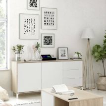Highboard Concord, Modernes Sideboard Mit 2 Türen Und 3 Schubladen, Buffet Im Wohnzimmer, Fernsehschrank, Sideboard Für Wohnzimmer, Cm 154x41h74, 