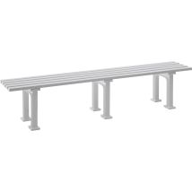 BLOME – Banc sans dossier en plastique blanc – 2000 mm longueur, 370 mm profondeur, 415 mm hauteur – 5 lattes – Mobilier d'intérieur