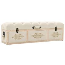 Panca Contenitore Cm 110 Panna Massello Di Abete E Tessuto 020010762