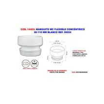 Konzentrischer Flexibler Toilettenschlauch 90–110 Mm, Weiß, Ref. 99554