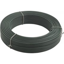 Filo zincato PVC verde 3,6mm 100mt – 427346 – Filo resistente alla corrosione e raggi UV – Carico di rottura 500-600 N/mm2