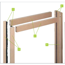 MDF-Türrahmensatz bis 120 mm 61421202 FIBROTUBI