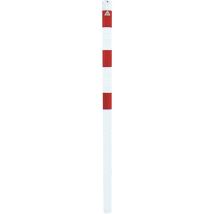Paletto di sbarramento in acciaio zincato – Altezza 1300 mm – Diametro 60 mm – Strisce rosse riflettenti