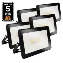 Europalamp - 5 Projecteurs Led 30w Ipad Blanc Froid 6500k Haute Luminosité