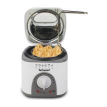 Fondue/friteuse 1 L - Techwood Tff-81 - Puissance 950w - Thermostat Réglable De 80 À 190°c - Panier À Friture-poignée Détachable