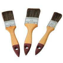 Nespoli – 3er-Set Pinsel mit Holzgriff – 30mm, 40mm, 50mm – Beigefarbenes Kunstfasermaterial