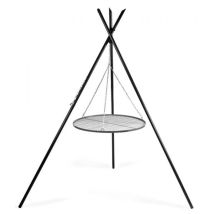 Barbecue Treppiede “tipi” Da 210 Cm Con Griglia In Acciaio Inox Da 50 Cm