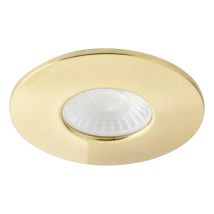 Forum - Spa Como Satin Brass 68mm Fire-rated Ip65 8w Led Fixed Bathroom Downlight - Spa-38572-sbrs