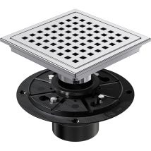 Spark - 11x11cm Square Shower Floor Drain, Removable, Food Grade 304 Stainless Steel
