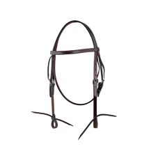 Coiffe western en cuir graissé marron – Animalerie – POOL'S