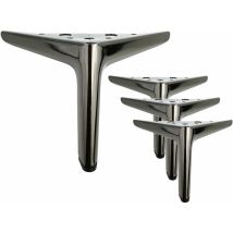 Furniture Legs Set Of 4 Black Titanium Triangular Furniture Legs, Electroplating Polishing Process, For Cabinet, Sofa, Coffee Table, Tv Cabinet And 