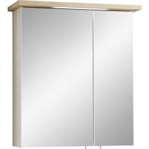 Pelipal Spiegelschrank Quickset 84-i Led-kranzbeleuchtung Kaschmir/riviera Eiche 60 Cm Spiegelschrank