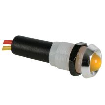 Lampada LED 12V gialla – corpo cromato – 12vcy – Tensione 12V – Diametro 10mm – Profondità 25,5mm