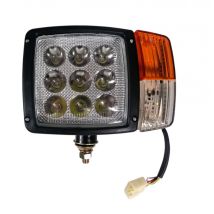 Ляв Led Фар С Мигач Габарит Подходящ За Трактор Комбайн Багер Снегорин 27w 12-24v 2700 Lm