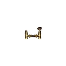 Rubinetto ad angolo manuale retrò in bronzo 15x21 – Filettatura 1/2" – Kit completo per termosifoni